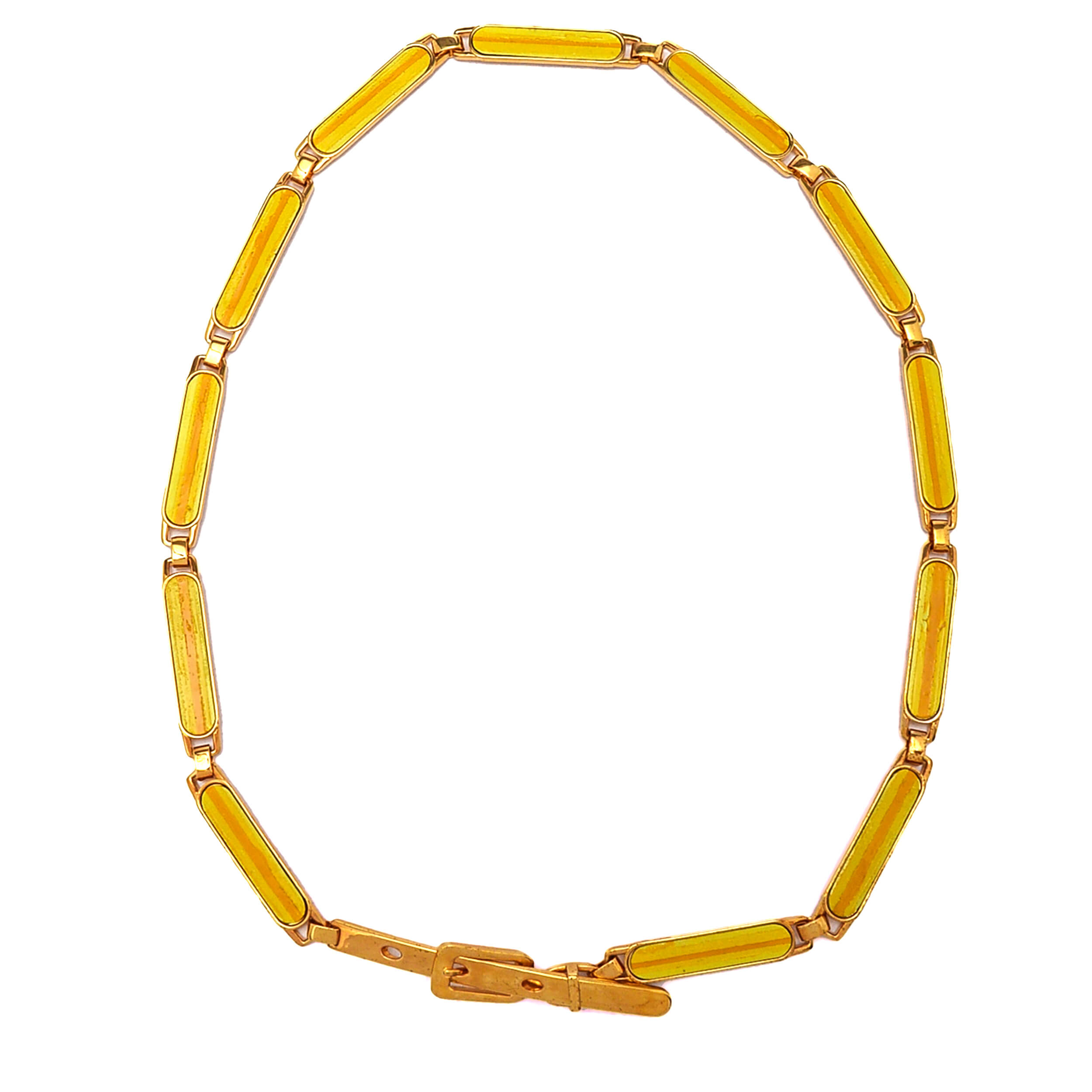 Etro - Yellow & Gold Tone Metal Fastening Belly Chain Belt / 80cm